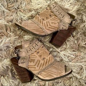 Naughty Monkey Aztec Fringe Heeled Sandals